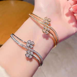 Diamond <b>Bracelet</b> <b>White</b> Gold Round Brilliant Cut Full Diamond Wedding Women's Jewelry - Product Image 1