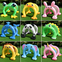 Arche gonflable personnalisée en forme d'animal pour enfants, idéale pour les aires de jeux extérieures, adorable tunnel gonflable pour événements commerciaux