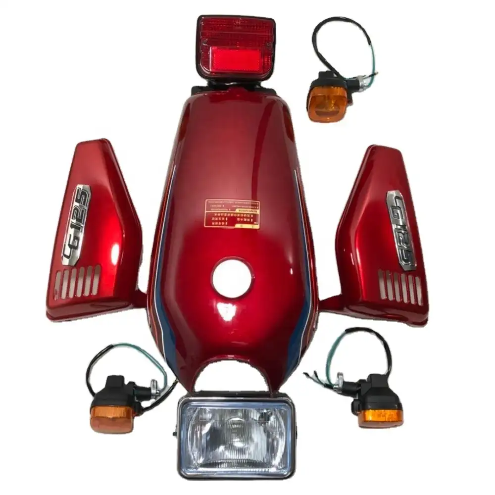CG125 Penutup Samping Gas Tangki Bahan Bakar Sepeda Motor Bensin dengan Lampu Depan Belakang Rem Ekor dan Lampu Sinyal Belok