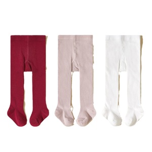 3 gros petit bébé collants collants solide bordeaux couleur pure bas longs bébé collants chaussettes - Product Image 5