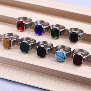 Мужские женские кольца высокого качества из нержавеющей стали агат кольцо классический стиль драгоценный камень Обручальное Кольцо Различные стили доступны - Product Image 4