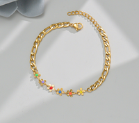 Bracelet double couche en acier inoxydable européen et américain, accessoires simples faits à la main, vente en gros pour filles