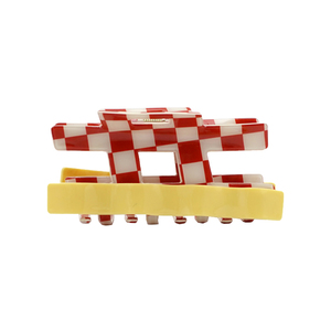 Barrettes à cheveux personnalisées avec motif de damier irrégulier, accessoires de cheveux uniques et tendance pour femmes, vente en gros - Product Image 4