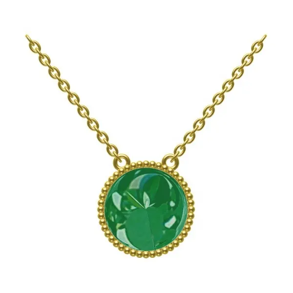 Girls high-end 18K gold green malachite bracelet pendant earrings set wholesale.