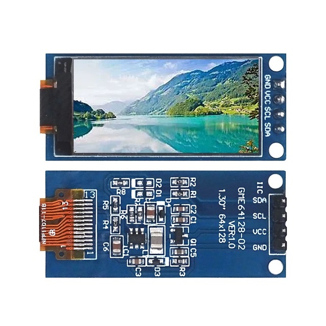 1.3-inch OLED Display 64*128 LCD 0.96 Vertical Module 4-pin Welded IIC Interface