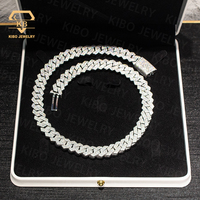 Rappeur glacé Hip Hop grand collier bijoux VVS argent 925 14mm lourd laboratoire cultivé Moissanite diamant cubain lien chaînes