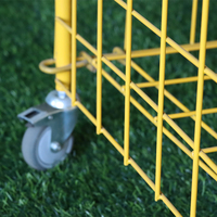 Chariot de rangement en fil métallique pour ballons de football, avec roues mobiles, démontable, logo personnalisé pour équipement scolaire/salle de sport/stade