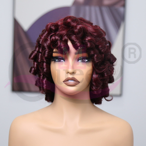 Macchina fatta onda naturale molto piena parrucca <span class=keywords><strong>capelli</strong></span> umani senza colla pizzo riccio Bob parrucca peruviano fatto a macchina parrucca Bob per donne nere - Product Image 6