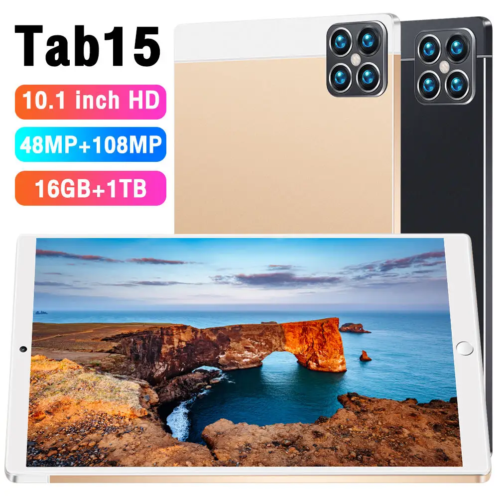 Sıcak satış TAB 15 orijinal 16gb + 1tb 48MP + 108MP tam ekran Android 12 Tablet akıllı Tablet PC