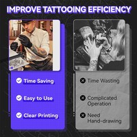 Imprimante thermique A4 pour tatouages, sans fil, Bluetooth, portable, pour créer des pochoirs, 203 DPI, pour studio de tatouage