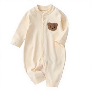 Traje <span class=keywords><strong>de</strong></span> bebé recién nacido y mono <span class=keywords><strong>de</strong></span> algodón puro sin costuras para primavera y otoño, ropa infantil Anyang - Product Image 1