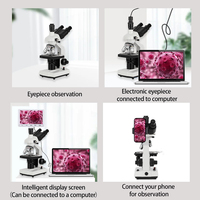 High Precision LED Specimen Slides Trinocular Biological Microscope for Science Lab Student Education