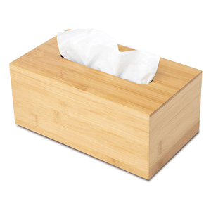 2023 New Rectangular Tissue Box Holder Modern Minimalist and Durable Bamboo Wooden Tissue Box with Sliding Bottom Easy-Refill