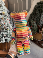 Blocs de construction créatifs arc-en-ciel colorés en gros, briques géométriques à facettes, figurine d'ours, jouet d'art de collection, décoration intérieure