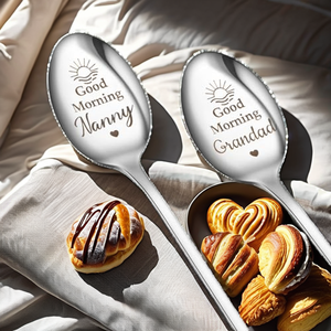 Cadeaux pour nounous, cadeaux pour grands-pères, cadeaux de la Saint-Valentin, cuillères pour petits-enfants, cadeaux pour grands-parents, acier inoxydable moderne - Product Image 2