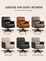 Fauteuil d'appoint moderne OEM ODM avec revêtement en cuir pleine fleur ou en tissu chenille haut de gamme, idéal pour les meubles de chambre d'hôtel