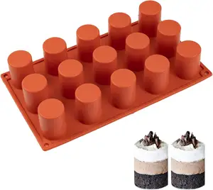 Moule à fondant cylindrique en silicone à 15 cavités Moule de cuisson pour gâteau à biscuits