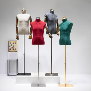 Traje de lujo para hombre, tela de brazo Flexible para hombre, altura ajustable, Torso superior, medio cuerpo, traje de hombre, maniquí con Base de rueda - Product Image 3