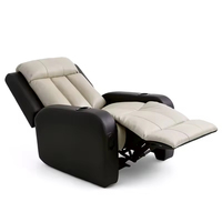 Canapé inclinable en cuir pour salon, détente et loisirs, avec porte-gobelets