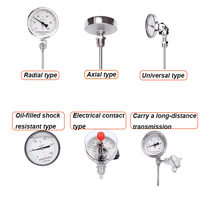 Termometer Bimetal trafo tipe bawah kualitas tinggi termometer industri baja tahan karat termometer Bimetal