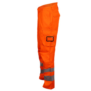 Pantalones de trabajo de alta visibilidad, ignífugos, de algodón, transpirables, ligeros, naranja, reflectantes, de seguridad, para fábrica - Product Image 1