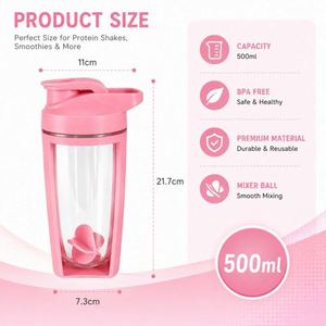 Custom logo 500ML 17oz Portable Scale Plastic <b>Shaker</b> Cup Milkshake Protein Gym Fitness Sports Gift Water Plastic <b>Shaker</b> <b>Bottle</b> - Product Image 5