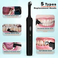Polisseuse dentaire rechargeable avec lumière LED 3 pâtes à polir 5 têtes de brosse 5 modes de vitesse et chargement USB pour le nettoyage quotidien