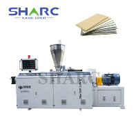 Machine à fabriquer des plafonds en PVC plastique SHARC, machine d'extrusion de panneaux décoratifs en PVC à grande vitesse avec moule