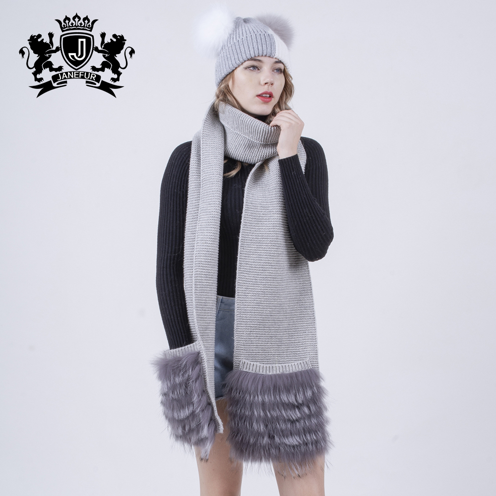Nouveau Design Mode 100% Écharpe en Laine avec Poches Écharpe et Ensemble De Chapeau