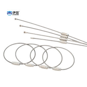 Porte-clés en acier inoxydable EWANG 120mm Porte-clés en argent avec câble métallique - Product Image 1