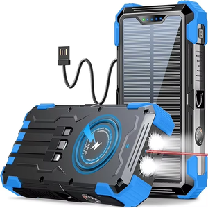 <span class=keywords><strong>Chargeur</strong></span> <span class=keywords><strong>solaire</strong></span> étanche 18400mAh, power bank best-seller, charge rapide sans fil 15W USB-C, 4 ports, lampe torche LED intégrée - Product Image 1