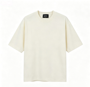 เสื้อยืดโอเวอร์ไซส์ผู้ชาย ผ้าฝ้ายเรียบ แขนสั้น คอกลม สีพื้น ลำลอง ผ้าเจอร์ซีย์ถัก สีขาว ครีม ดำ น้ำตาล เทา - Product Image 3