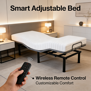Cadre <span class=keywords><strong>de</strong></span> <span class=keywords><strong>lit</strong></span> électrique durable avec télécommande sans fil, tête et pieds réglables, construction robuste et design antidérapant, <span class=keywords><strong>pour</strong></span> hôtel - Product Image 2