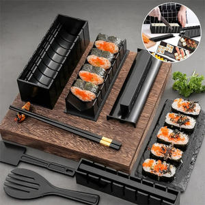 Bambus Ensemble de moules à <span class=keywords><strong>sushi</strong></span> ronds en plastique pratiques pour le bricolage avec matériau PP Ensemble de 10 pièces jetables pour le moulage du riz à <span class=keywords><strong>sushi</strong></span> - Product Image 1