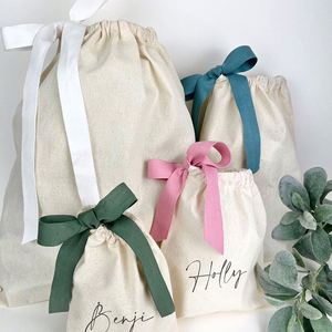 Bolsa de Regalo de Lona de Algodón Ecológica Pequeña al por Mayor, Bolsa con Cordón de Algodón para Cinta de Algodón de Colores - Product Image 2