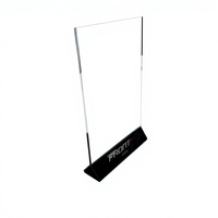 Support de table vertical en acrylique transparent pour cartes, présentoir de menu de bureau avec impression, base noire, taille personnalisée A4 A5