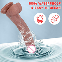 Dildo réaliste pour adultes, souple et avec ventouse puissante, mains libres, stimulation du point G, en silicone liquide couleur chair, ventouse robuste