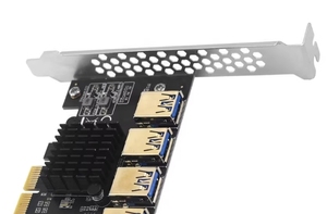 PCIE 1 to 4 USB 3.0 <strong>PCI</strong> Express PCIE Riser Card <strong>PCI</strong>-E Expansion Card 4 Prot USB 3.0 Slot Hub Adapter - Product Image 3
