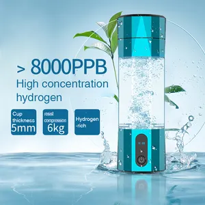 Botella de hidrógeno portátil de 208ml Recubrimiento de platino sin BPA Membrana de iones SPE/PEM 3000ppb Agua de hidrógeno