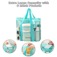 Été Réutilisable Ultraléger Grande Capacité Ecran Solaire Produits, Serviettes, Vêtements Sacs de Rangement Tote Mesh Beach Bag