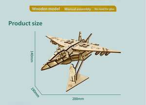 Puzzle 3D in Legno Aereo da Combattimento Fai-da-Te - Kit Modello Artigianale per Adulti con Pezzo Espositivo di Aeromobile e Giocattolo Creativo - Product Image 6