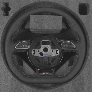 Volant de course en cuir pleine fleur style RS OEM pour <span class=keywords><strong>Audi</strong></span> A3 8V A4 A5 A6 C6 A7 A8 C7 C8 A8 S3 S4 S5 S6 B8 RS3 RS5 RS6 RS7 Q3 Q5 - Product Image 1