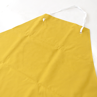 Tablier de boucher industriel en PVC et polyester, jaune, imperméable et résistant à l'huile, avec bavette longue sans manches et logo personnalisé, vente en gros