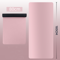 SHENGDE personnalisé Beige Pilates tapis fabricant recyclé pliant coulissant 80cm largeur supplémentaire épais 5mm tapis de Yoga en caoutchouc Pu