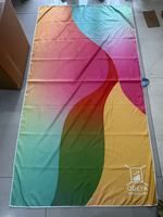 Serviette de plage surdimensionnée personnalisée de haute qualité, antimicrobienne, à séchage rapide, écologique, imprimée par sublimation, en tissu gaufré recyclé, pour les voyages