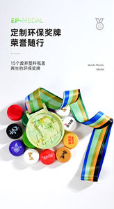 DEMO reciclado 3D deporte medallas Premio recuerdo montaña escalada bádminton ciclismo senderismo natación correr RPET medalla con cinta - Product Image 5