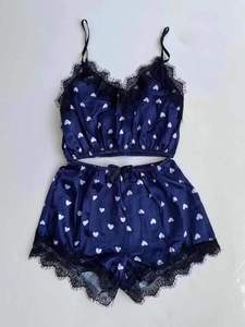 2022 नई सेक्सी पजामा सेट साटन Nightgown Pijamas महिलाओं 3pcs अंडरवियर लाउंज पहनने सेट महिलाओं प्लस आकार महिलाओं के नाइटवियर - Product Image 3