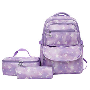 New 3 in 1 Floral <b>Backpack</b> Female Students Simple Schoolbag <b>Lunch</b> <b>Bag</b> Pencil Case 3-piece Set - Product Image 2
