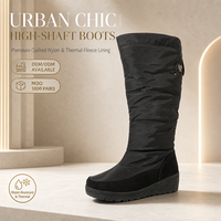 Bottes d'hiver pour femmes, imperméables, chaudes, élégantes, à semelle compensée, style urbain décontracté, OEM