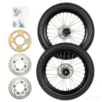 Jeu de roues à rayons Supermoto 17 pouces, jante avant 1.6x17 et jante arrière 2.15x17 avec pneus 70/90-17 et 90/80-17 pour Sur-Ron Light Bee X